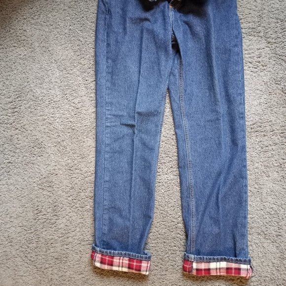 Cabela's Flannel EUC Lined 5 Pocket Denim Jean Size 8L 100% Cotton-Item #419 - Picture 7 of 7